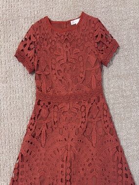 Giani Bini Rust Orange Lace Dress